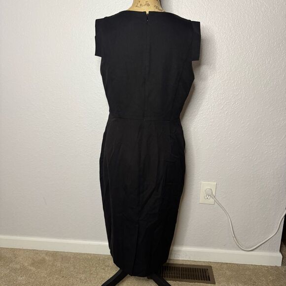 J Crew Promotion Dress Black sz 12 Office Knee Length Sleeveless Pockets Stretch - Picture 10 of 10